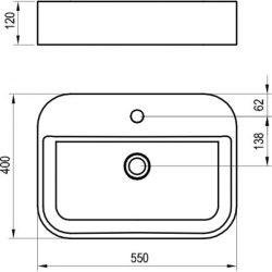 Умивальник Ravak Керамічний 550 R Slim Shelf Білий XJX01155005