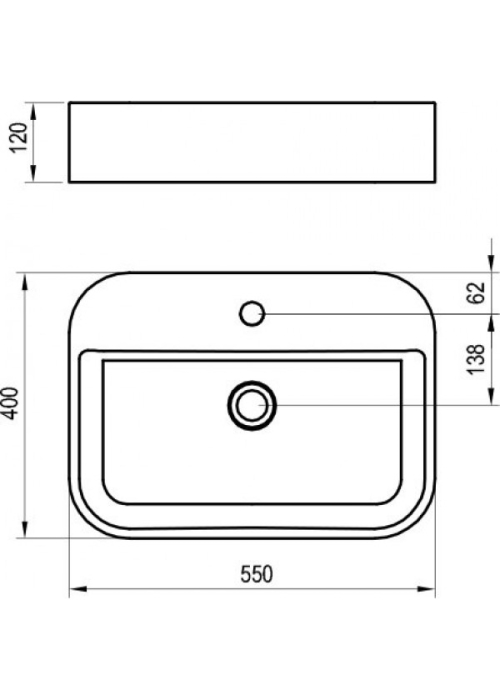  Умывальник Ravak Керамический 550 R Slim Shelf Белый XJX01155005