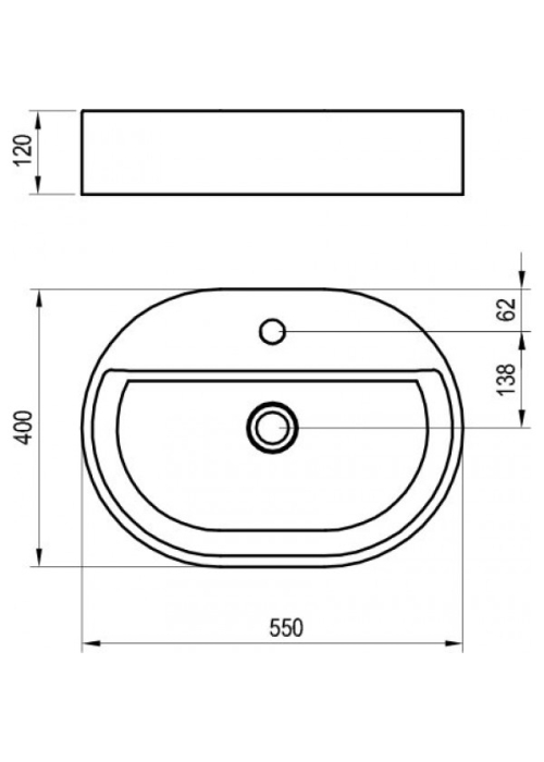  Умывальник Керамический Ravak 550 О Slim Shelf Белый XJX01155003