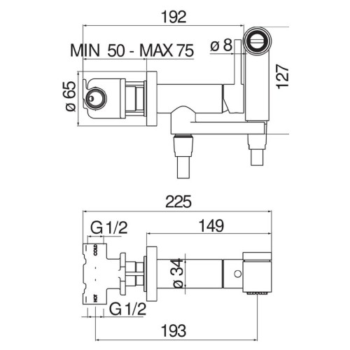 Комплект гігієнічного душу NOBILI Sanitary Fittings Red Canyon PVD (AV00600RCP)