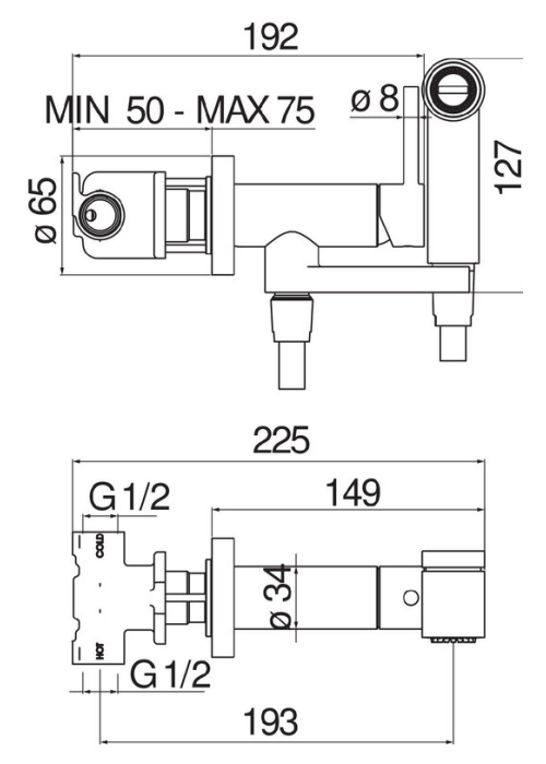 Комплект гігієнічного душу NOBILI Sanitary Fittings Red Canyon PVD (AV00600RCP)