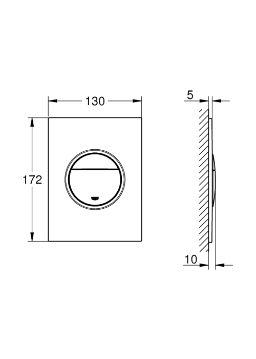 Панель змиву для прихованого бачка GROHE Nova Cosmopolitan S (37601SH0)