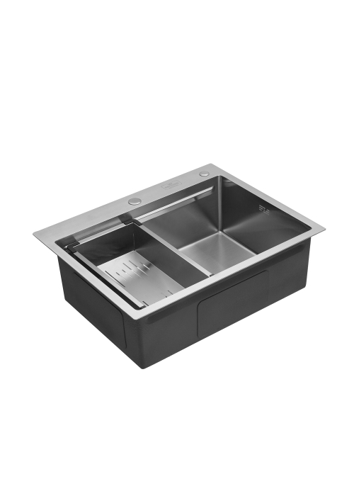 Кухонна мийка Kroner KRP Gebürstet - 6350HM (3.0/1.0 мм) CV031452