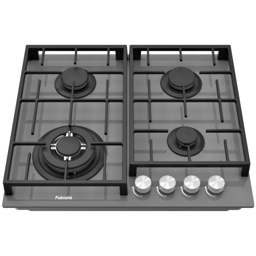 Варильна поверхня газова Fabiano FHG 8244 VGHT Titanium Glass 8111.406.1473