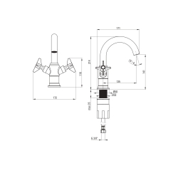 Смеситель для раковины Deante TEMISTO BQT_M20D