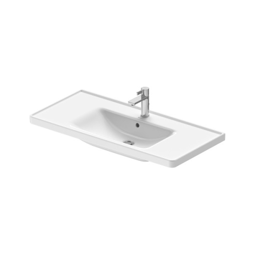 Раковина прямокутна меблева/підвісна Duravit D-Neo, 1005x480 мм, з отвором для змішувача, з переливом, білий 2367100000