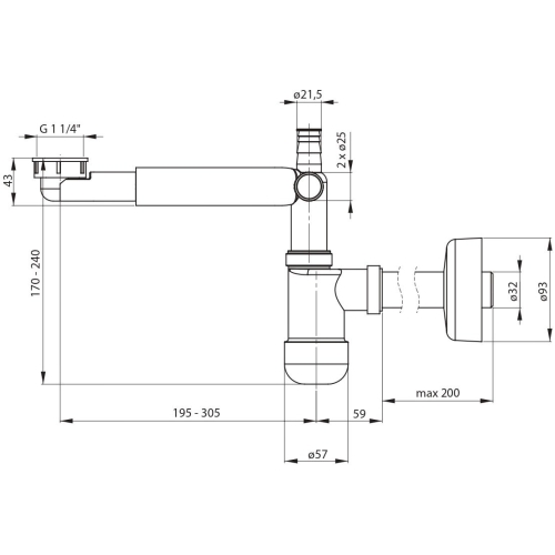 Сифон телескопический Deante Space-Saver Lux, белый NHC_633K