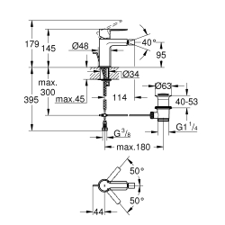 Одноважільний змішувач для біде Grohe Lineare S-Size 33848AL1