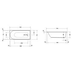 Ванна акрилова Duravit D-Neo 170x75 см, білий 700479000000000