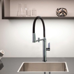 Змішувач для кухні Ramon Soler Kitchen Pure Water з високим гнучким виливом та системою фільтрації води Osmosis, чорний матовий (898801MCNM38E306085)