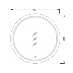 Зеркало с LED подсветкой Мойдодыр Sunny 80x80 с сенсором 00-0006244