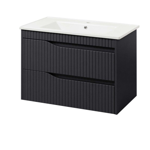 Тумба ЮВВІС Florence антрацит матовий ТП - 2 Д 60 з умивальником "Vesta" 46567-01