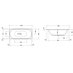 Ванна акрилова Duravit D-Neo 180x80 см, злив по центру, білий 700476000000000