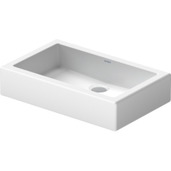 Раковина прямокутна Duravit Vero на стільницю, 600x380 мм, без отвору для змішувача, без перелива, білий 0455600000