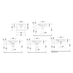 Раковина прямокутна Duravit DuraStyle меблева 650x480 мм, з переливом, з отвором для змішувача, білий 2320650000