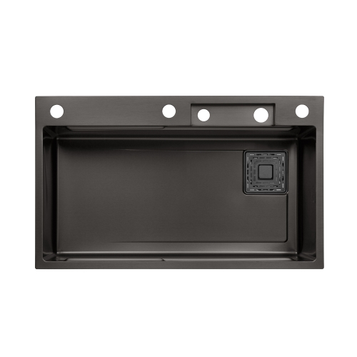 Кухонна мийка Kroner KRP Schwarze - SET7545HM PVD (3.0/0.8 мм) CV033382
