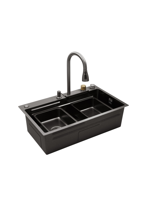 Кухонна мийка Kroner KRP Schwarze - SET7545HM PVD (3.0/0.8 мм) CV033382