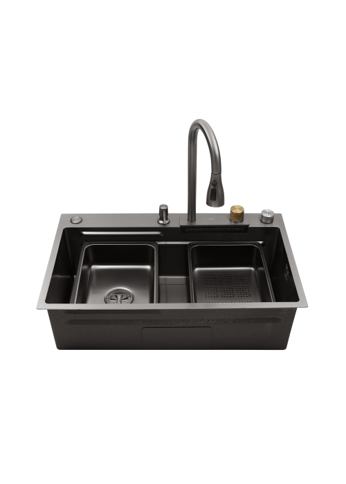 Кухонна мийка Kroner KRP Schwarze - SET7545HM PVD (3.0/0.8 мм) CV033382