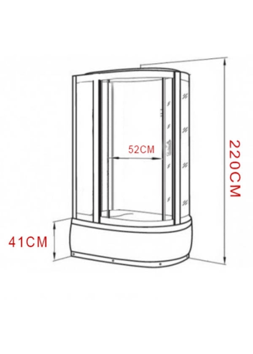 Душовий бокс Atlantis AKL 120P ECO (GR) L двері матові 120х80х225