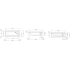 Ванна прямокутна акрилова Duravit D-Code 170x70 см, білий 700098000000000