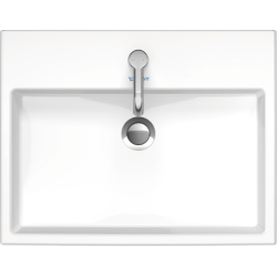 Раковина прямокутна Duravit Vero Air меблева 600x470 мм, з переливом, з отвором для змішувача, білий 2350600000