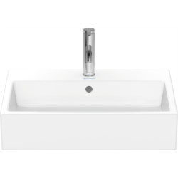 Раковина прямокутна Duravit Vero Air меблева 600x470 мм, з переливом, з отвором для змішувача, білий 2350600000