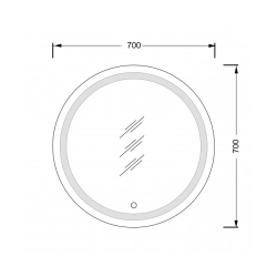 Зеркало с LED подсветкой Мойдодыр Sunny 70x70 с сенсором 00-0006243