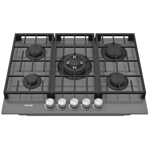 Варильна поверхня газова Fabiano FHG 8255 VGHT Titanium Glass 8111.406.1482