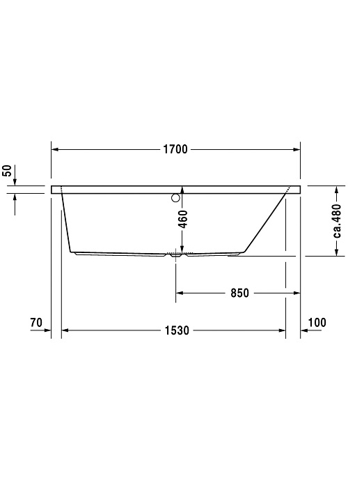 Ванна Duravit Vero 1700x750мм 700134000000000