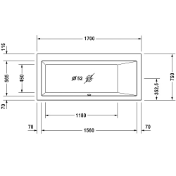 Ванна Duravit Vero 1700x750мм 700134000000000