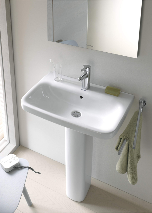 Раковина прямокутна Duravit DuraStyle підвісна, 600x440 мм, з отвором для змішувача, з переливом, білий 2319600000