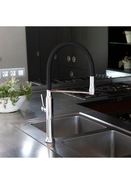 Змішувач для кухні Ramon Soler KITCHEN з гнучким висувним шлангом, хром (386801MA38E303484)