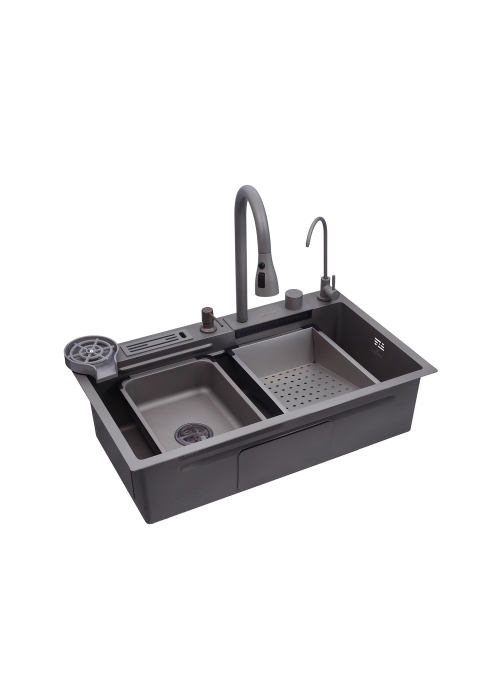 Кухонна мийка Kroner KRP Schwarze - SET7545NG PVD (3.0/0.8 мм) CV033806