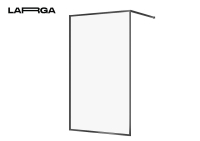 Душова кабіна Walk-in Larga 120х200, профіль чорний, прозоре скло