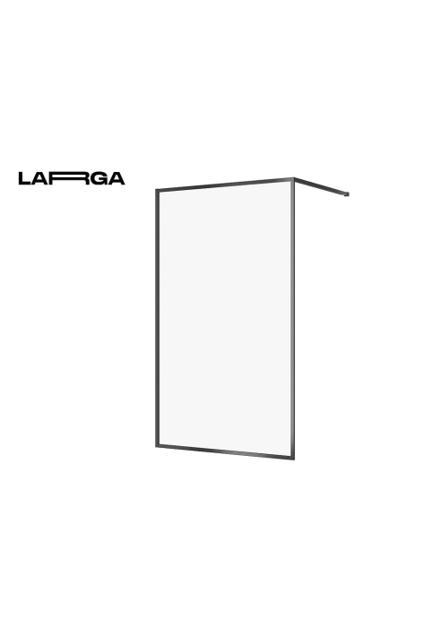 Душова кабіна Walk-in Larga 120х200, профіль чорний, прозоре скло