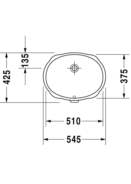 Умывальник Duravit Santosa встраиваемый 510 x 375мм 0466510000