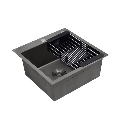 Кухонна мийка Kroner KRP Schwarze - 4545HM PVD (3.0/1.0 мм) CV033856
