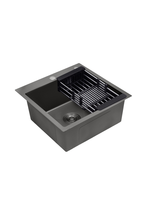 Кухонна мийка Kroner KRP Schwarze - 4545HM PVD (3.0/1.0 мм) CV033856