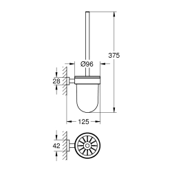 Туалетна щітка Grohe Essentials Cube 40513DC1