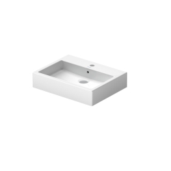 Раковина прямокутна Duravit Vero, накладна/підвісна, 595x465 мм, з отвором для змішувача, з переливом, білий 0452600000