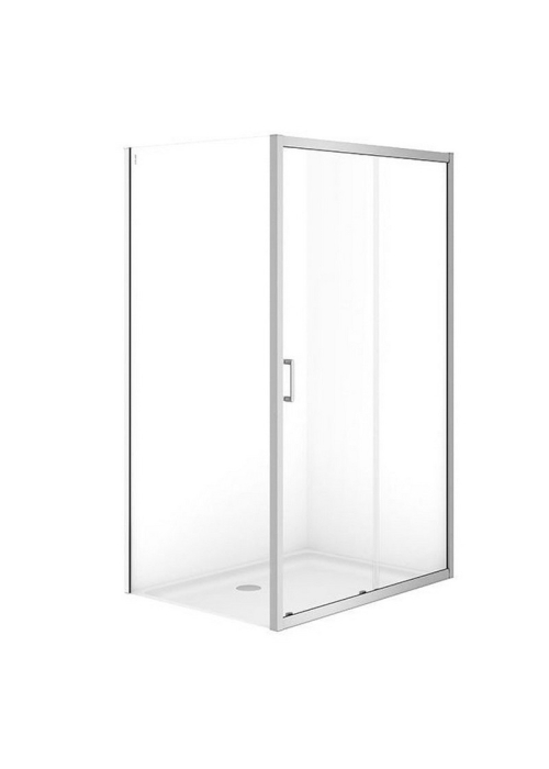 Душ штора BRASCO 120*90*190 прямок,розсув.дверима, хром,прозоре