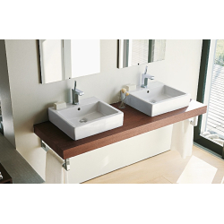 Раковина прямокутна Duravit Vero, накладна/підвісна, 600x470 мм, з отвором для змішувача, з переливом, білий 0454600000