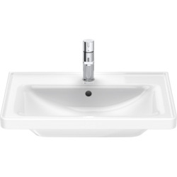 Раковина прямокутна меблева/підвісна Duravit D-Neo, 600x480 мм, з отвором для змішувача, з переливом, білий 2367600000