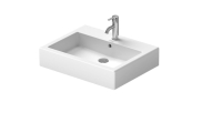 Раковина прямокутна Duravit Vero, накладна/підвісна, 600x470 мм, з отвором для змішувача, з переливом, білий 0454600000