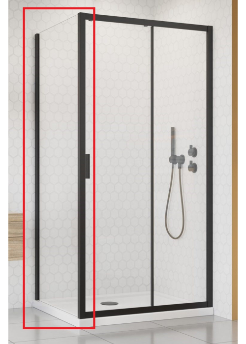 Бокова стінка Alienta Black S 800х1900 прозоре 10270080-54-01