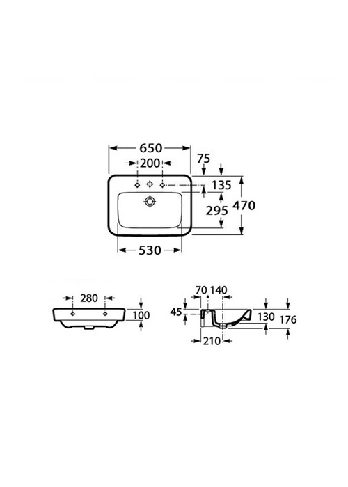 Умывальник Roca SENSO SQUARE (A32751A000)