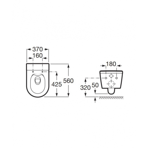 Підвісний унітаз Roca INSPIRA ROUND Rimless A346527640