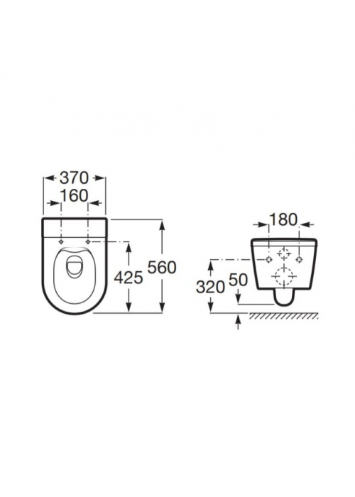 Підвісний унітаз Roca INSPIRA ROUND Rimless A346527640