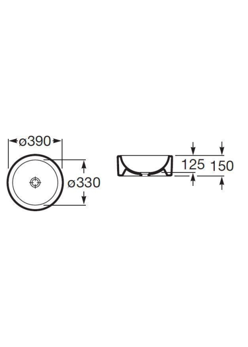 Раковина накладная Roca TERRA , d-39 см, без отверстия, A32722D000