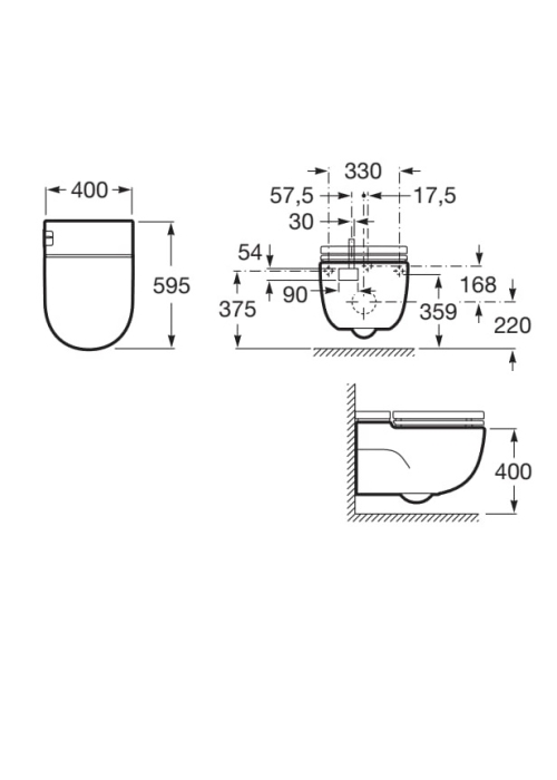 Чаша підвісного унітазу з бачком Roca MERIDIAN in-Tank + сидіння з мікроліфтом